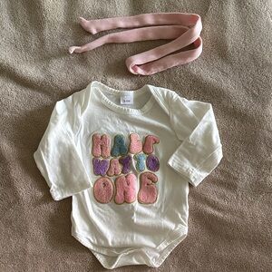 Half Way to One Baby Onesie